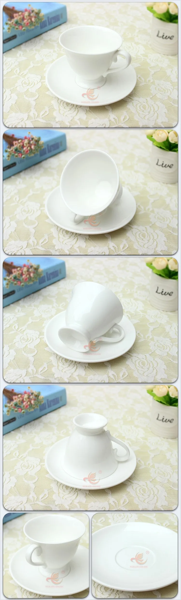 Wkt022w Wedding Plain White Custom Printed Bulk Coffee Tea Cup And