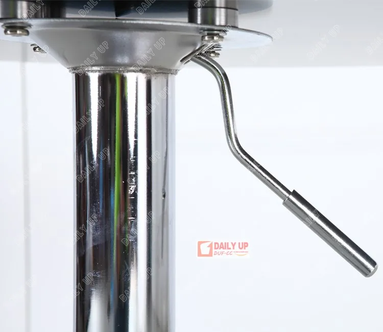 Promote 2016 Modern Design Glass Dining Table Height Adjustable Round Dining Table And Chair Electroplate Frame Base for Sale