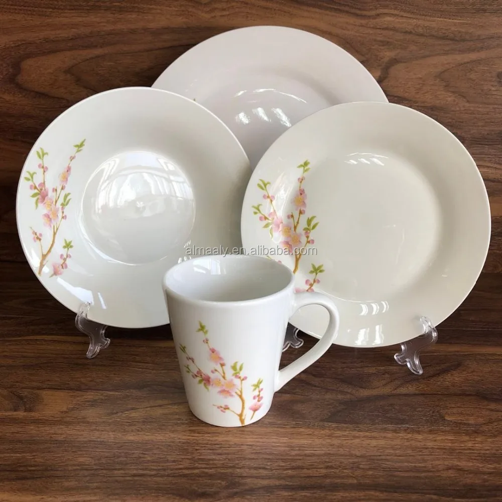 16 Piece Camping Caravan Picnic Plates Cups Bowls Porcelain Dinner 16 Piece Camping Caravan Picnic Plates Cups Bowls Porcelain Dinner Set Homeware