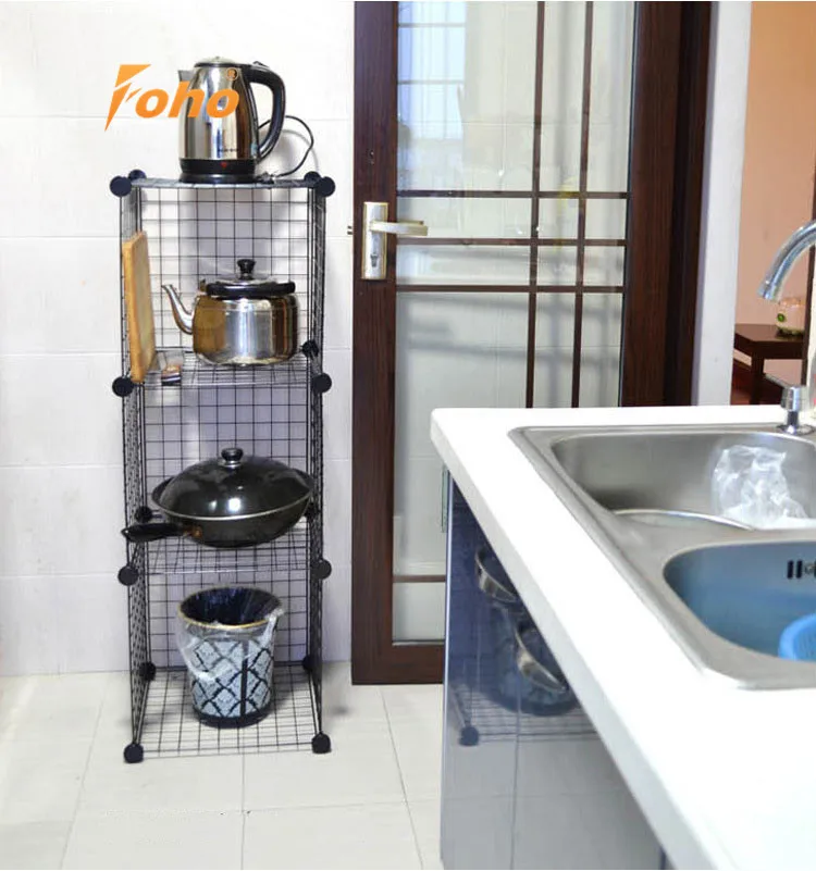 Wire Frame Free Standing Interlocking Iron Small Kitchen Designs