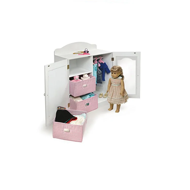 Furniture Toys Wooden Baby Doll Cabinet Doll Furniture