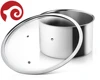 High quality T type high dome tempered glass lid with stainless steel rim for cookware parts