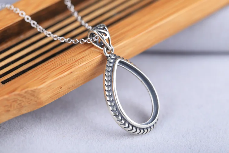 14.5*20mm 19*25mm 925 Sterling Silver Vintage Pendant Blank Inlay Wax