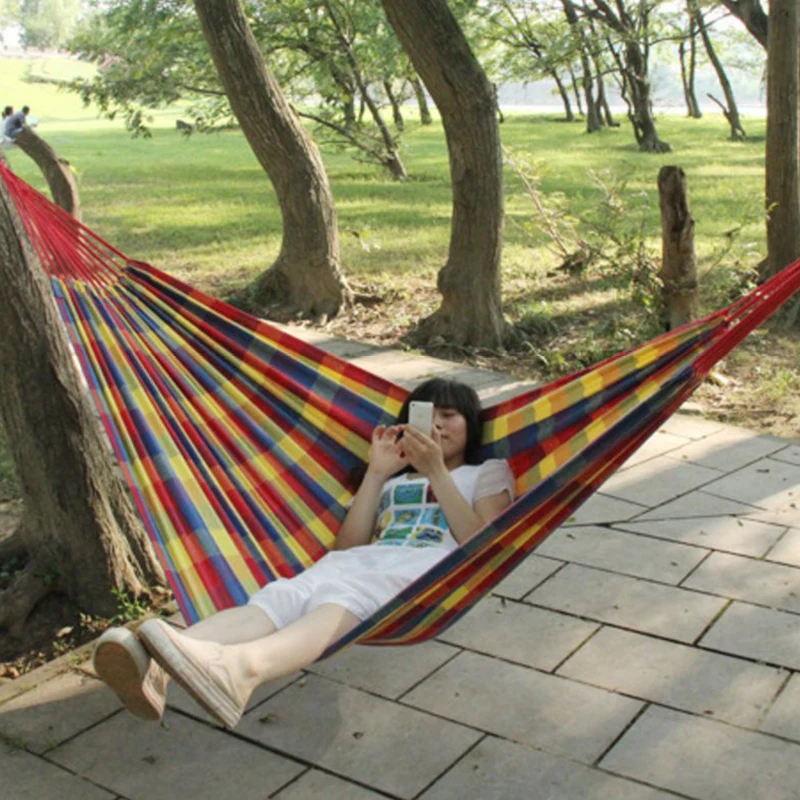 New Parachute Portable Canvas Fabric Travel Camping Hammock Child Crochet Aerial Hammock