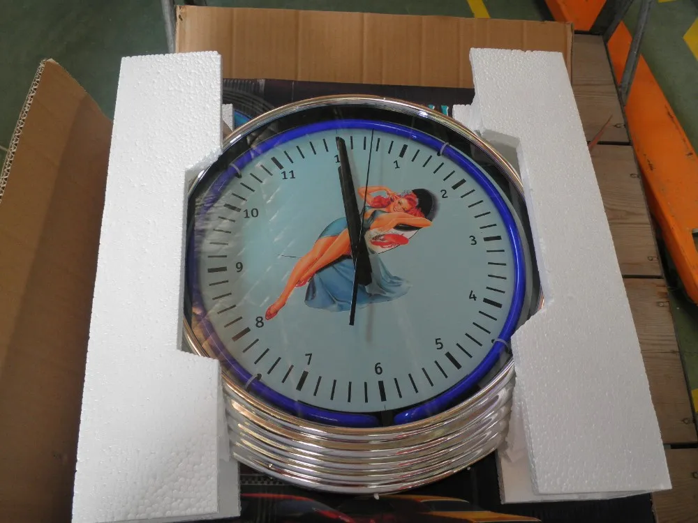 Oem Style Neon Lighting Wall Clock Buy Plastic Wall Clock,Neon Wall