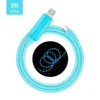 LED Light Up Flow Type C Cable Charging Lead Round USB 2.0 to USB C Data Cords for Samsung Galaxy Note,Google Pixel 2,LG G6