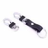 New Cool Luxury Zinc Alloy Metal Car Waist Hanging Key Hook Holder Key Buckle Black Strap Genuine Leather
