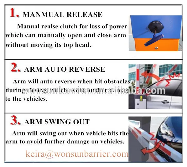 Heavy Duty Manual Swing Arm Car Park Barrier