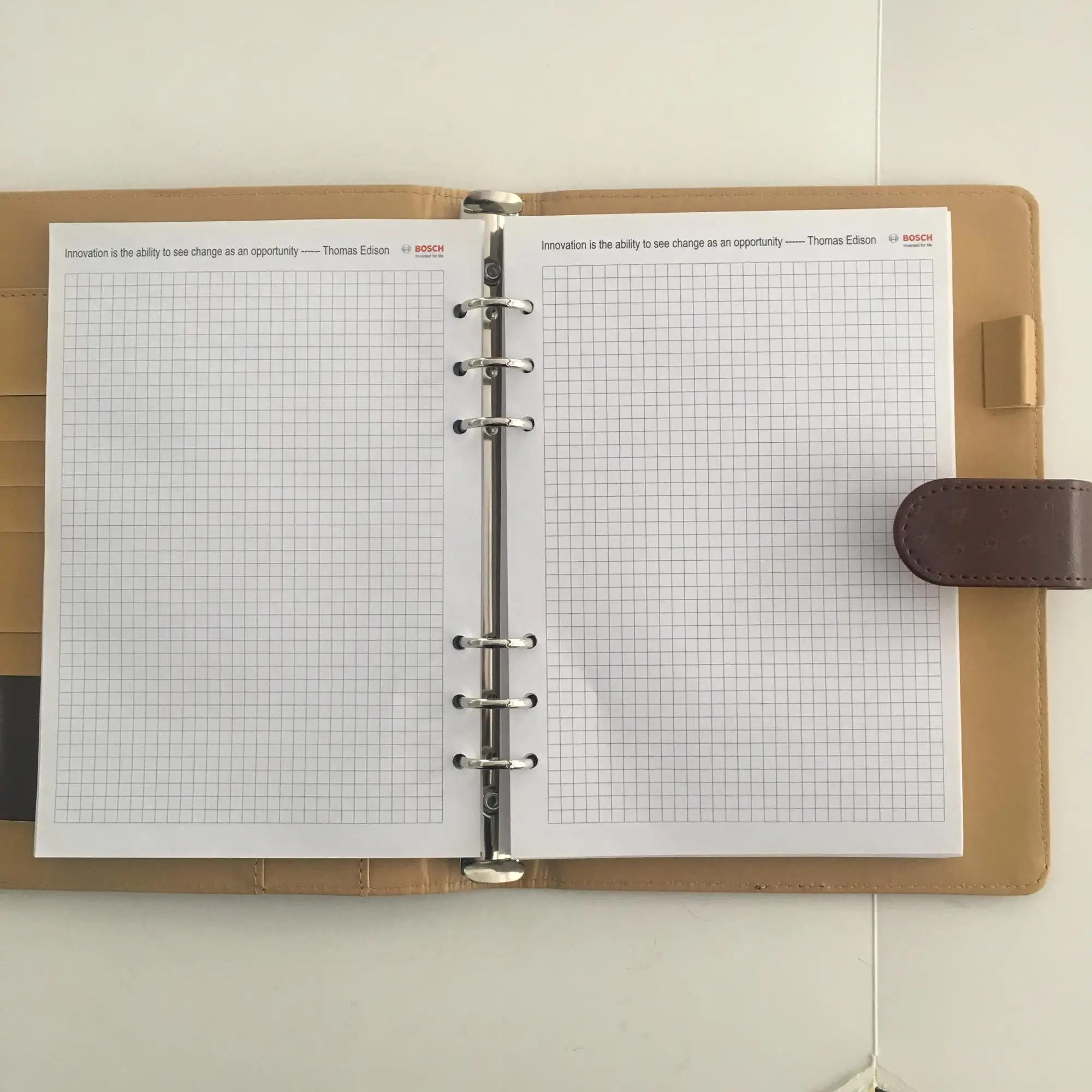 A5 Leather Binder Organizer Leather Journal Ring Binder Planner Spiral