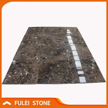 Imported Dark Emperador Liquid Marble Floor Tiles Standard Size