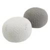 25 years factory custom basket weave pouf, macrame ottoman, crochet knitted round pouffe, cotton rope hand knotted floor seating