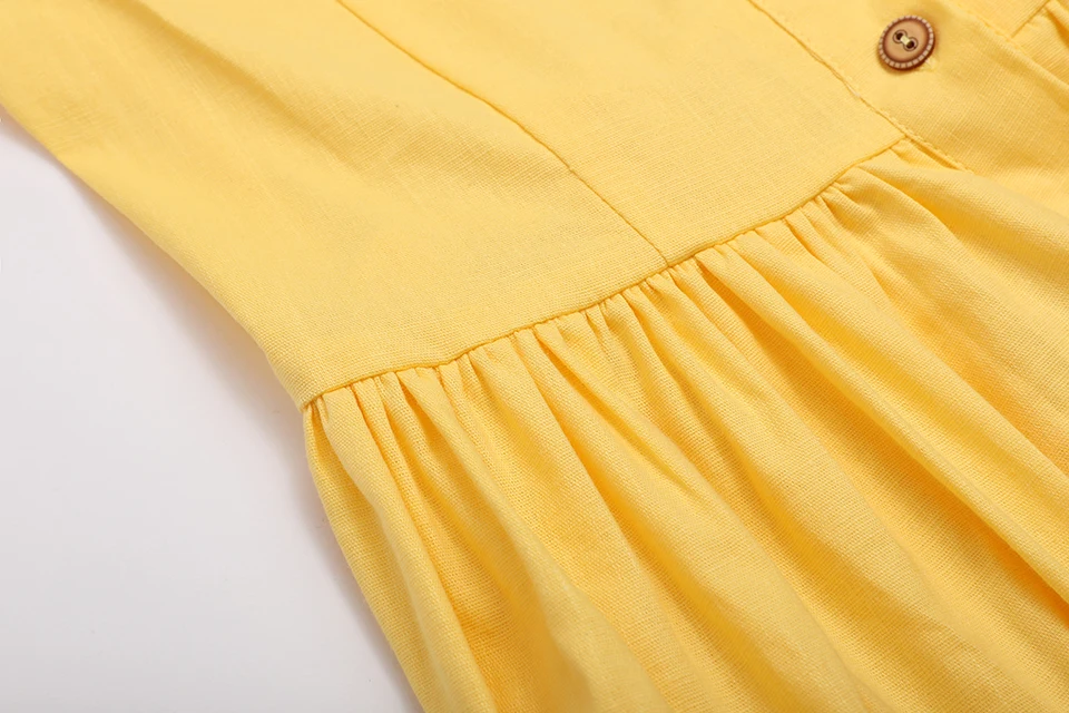 OOTN Female Summer 2019 Strap Sundress Cotton Women Midi Tunic Sun Dress Yellow Boho Saida De Beach Dress Women Casual Dresses