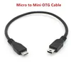 Micro USB Type B male to mini USB Type B male Host OTG Adapter Cable cord For Smartphone