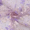 19 by 59 inch Gold Glitter Dot Purple Knot Bow Organza Lace Tulle Fabirc47666