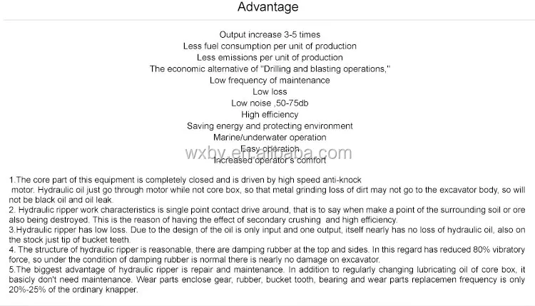 OEM excavator parts machinery hydraulic breaker vibro ripper vibrating ground ripper vibrate for breaking mountain rock  ripper