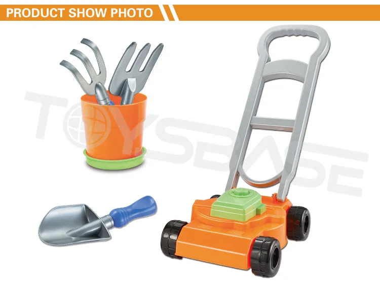 Plastic Outdoor Garden Set Toy Lawn Mower Funny Kids Garden Tool Set ...