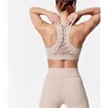Womens Crop Tank Tops Workout Running High Neck Sports Bra Built-in Bra Racerback