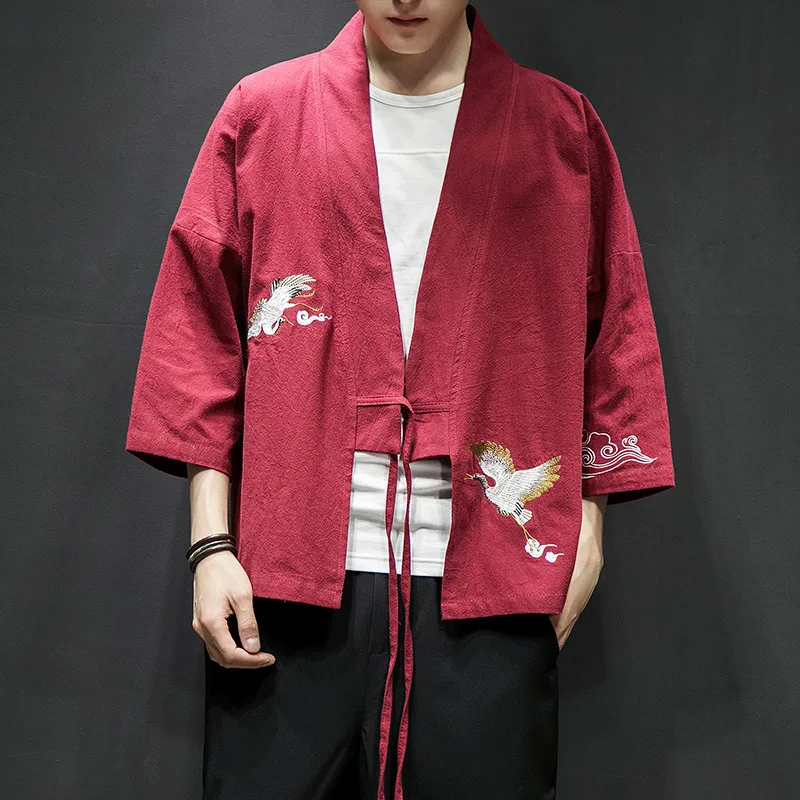 New Fashion Designer Custom Mens Linen/cotton Kimono Streetwear Casual Jackets Buy Linen
