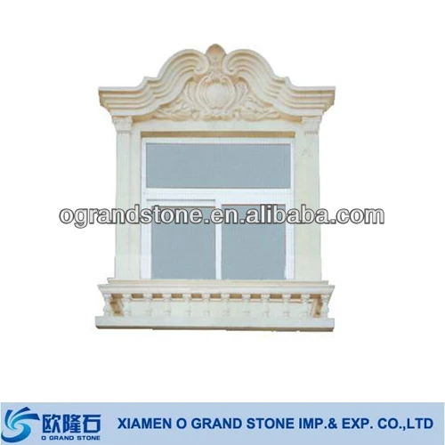 Custom Design Carved Stone Marble Exterior Window Frame Custom Design Carved Stone Marble Exterior Window Frame