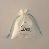 logo printed suede jewelry pouch/suede drawstring bag