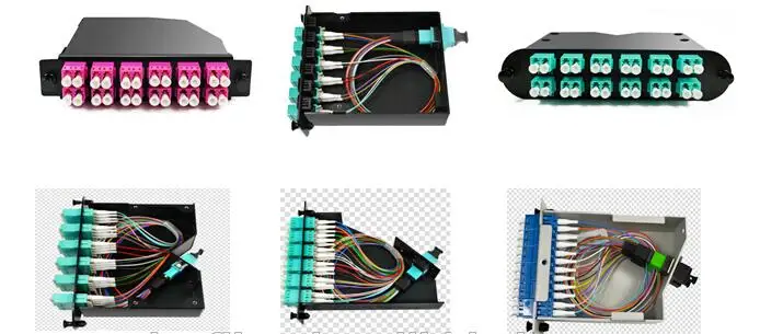 1u 19 Rack Mount Sliding Fiber Patch Panel Odf Fdf Loaded With 4 Sets Mtp Mpo Cassette