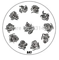 2015 new A Series A47 Nail Art Polish DIY Stamping Plates Image Templates Nail Stamp Stencil