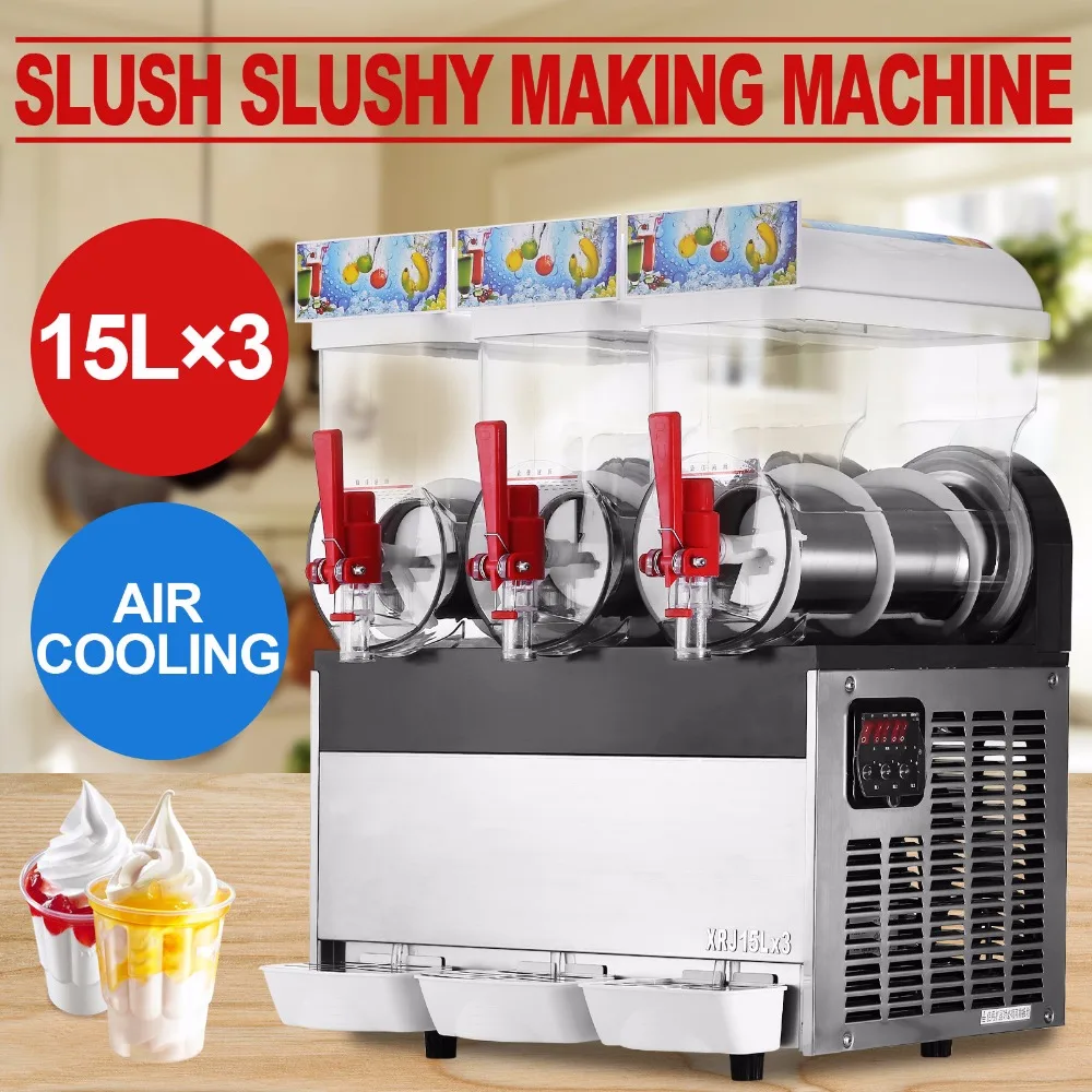 Slushy máquina 15L x 3 tanques congelado bebida aguanieve máquina
