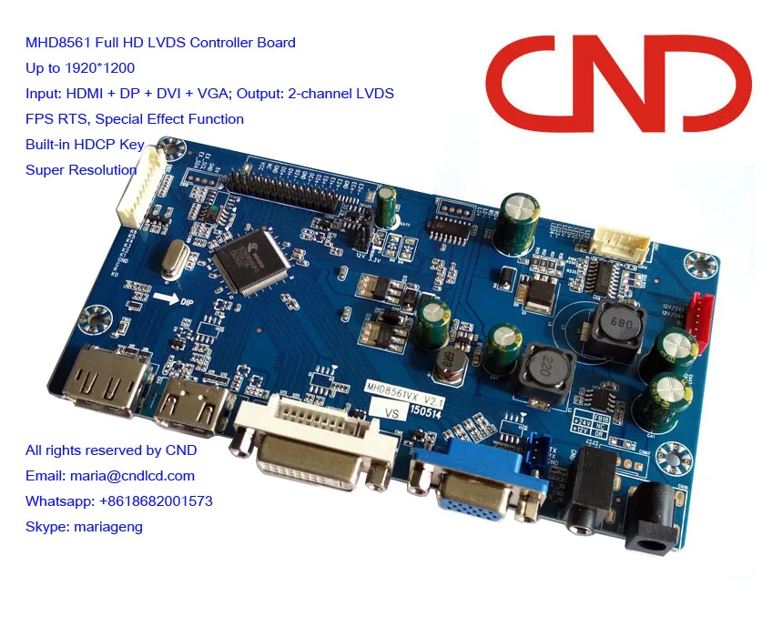 TTL-Bildschirm LCD Controller Karte HDMI VGA AV für LVDS