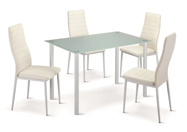 Popular PU leather high quality dining chairs with chrome metal legs