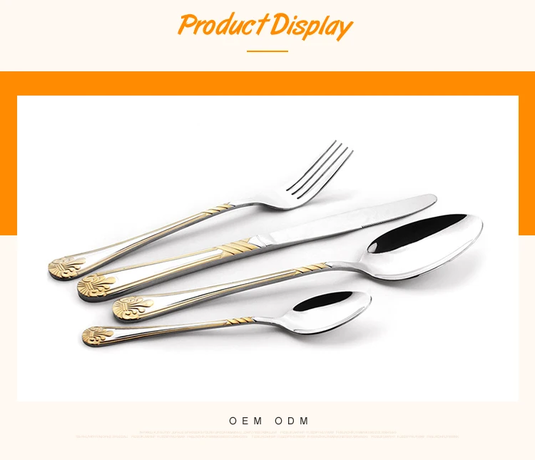 Stainless Steel Cutlery Gold Plated Cutlery Set Knife Fork Spoon Brand