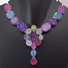Lace Agate Druzy Necklace plated 925 Sterling Silver 65 Gms 18-20 Inches
