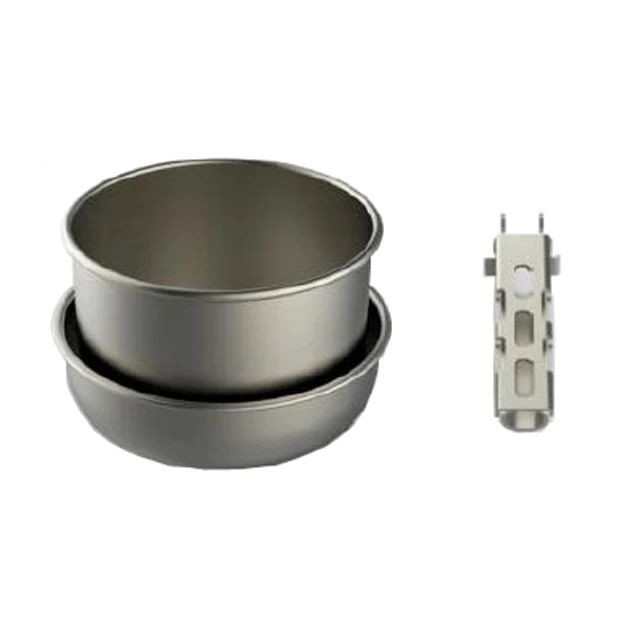 Ultralight compact 3 pieces titanium camping cookset 1 pot& 1 pan&1 gripper for outdoor