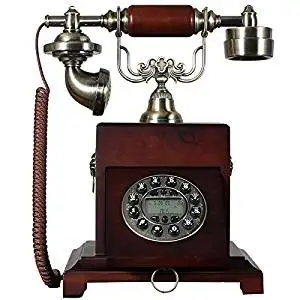 European antique wood telephone/residential/creative retro landline caller ID telephone