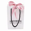 Top sales custom printed logo red gift white shopping paper bag shirt paper packaging bag with rope for mini dress clothes