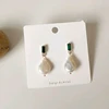 Japanese and Korean Styles Jewelry Retro emerald stud Freshwater Pearl Water Drop Earrings