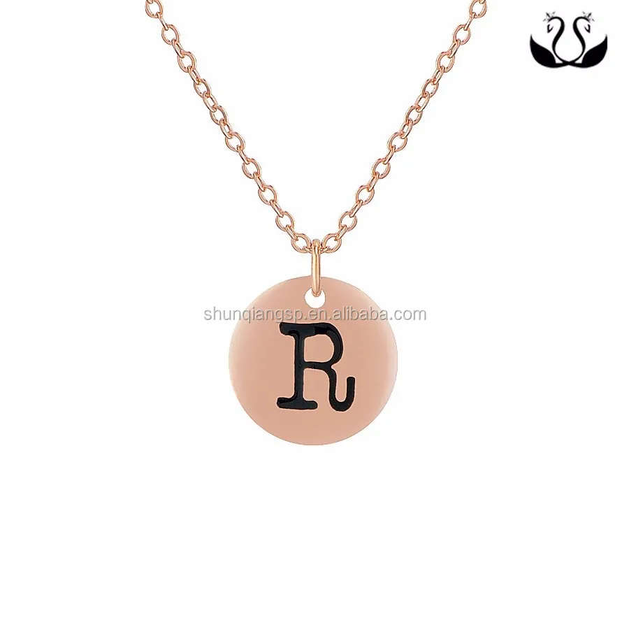 Dirty Ruby Rose Gold Letter R Pendant 