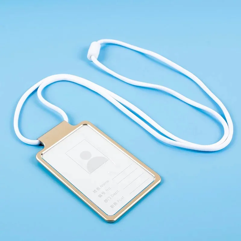 Aluminum Alloy Employee Name Badge Id Card Holder With Neck Rope Buy