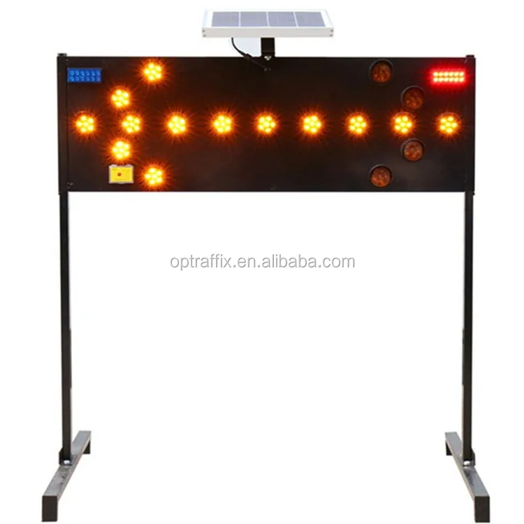 Work Zone Flashing Warning Light Safety Directional Panel Led Solar