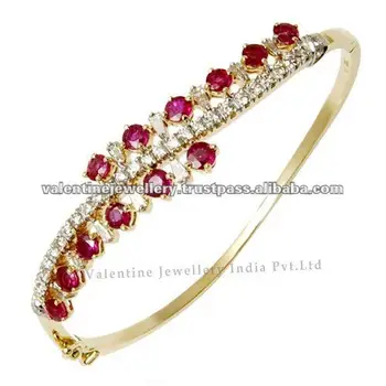 Diamond Ruby Bracelet Design Natural In Yellow Gold Diamond Ruby Bracelet Design Natural In Yellow Gold