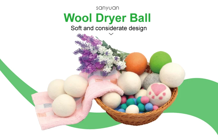 2017 Amazon Hot Sale 6cm diameter 100% wool felt laundry dryer bals