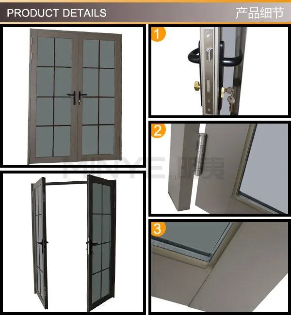 Commercial Double Steel Glass Doors/stainless Steel Door/double Hung