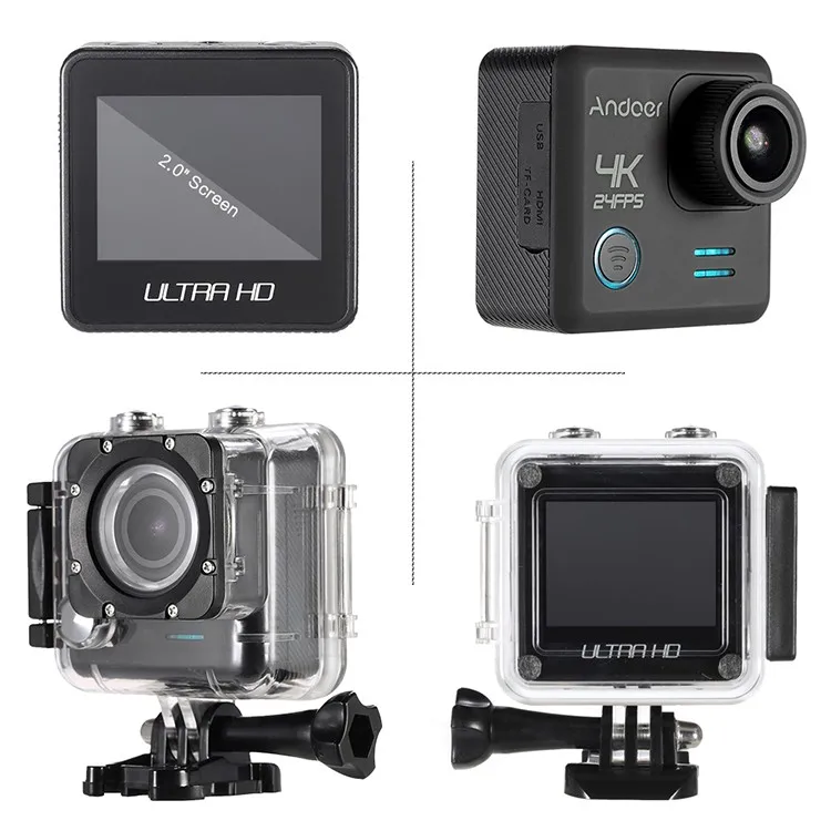 2.0inch Square Shape Ntk96660 Wifi Waterproof 4k Action Camera Be