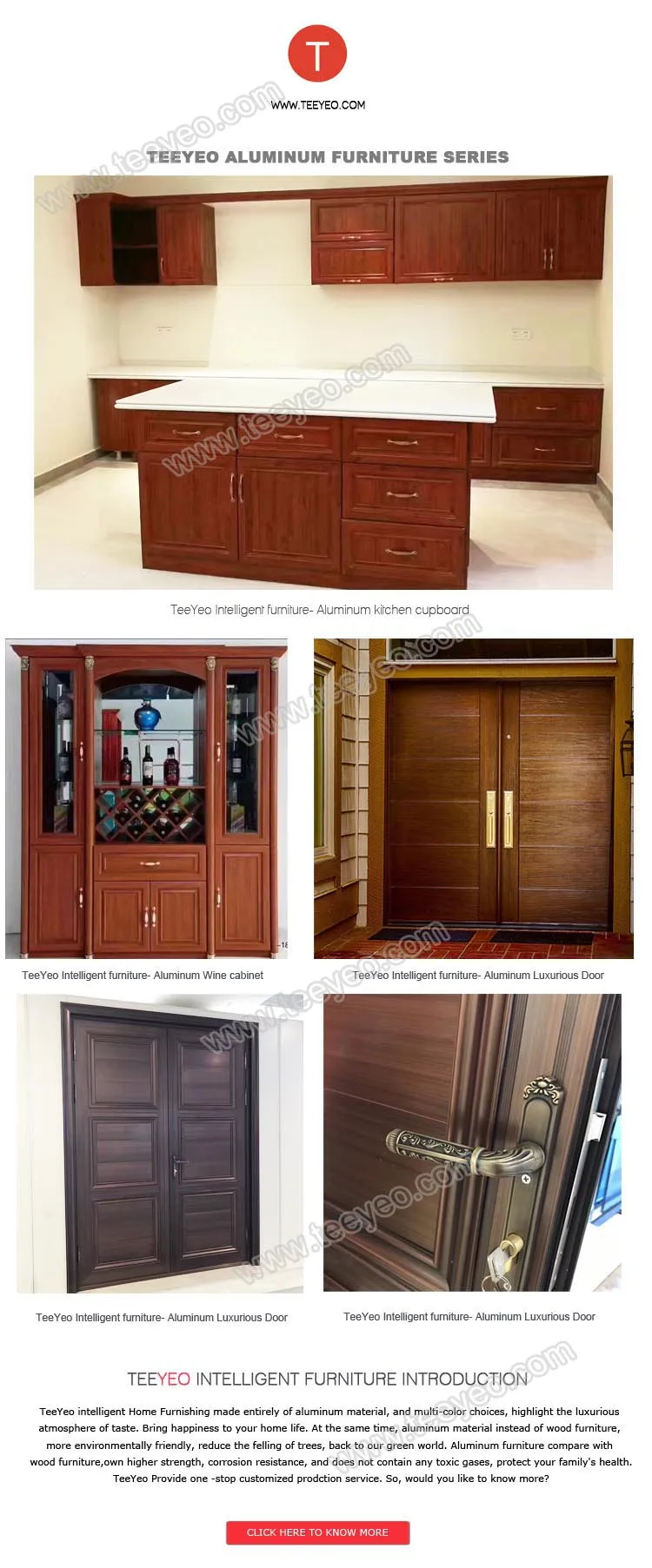 Teeyeo Best Selling Casement Door And Window Aluminum Profiles Wood Grain Noise Reduction Windows