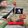 2017 Top fashion children imagine shark bite pirate ship wooden toy pirate ship & pirate play set W03B060-S