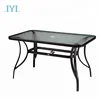 Solid patio garden furniture waterproof cast aluminum glass dining table