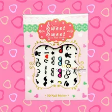 1PC EyeGlass Pattern Cartoon Nail Art Water Decal Transfer Sticker HCML 004 Mustache Harajuku Nail Decoration