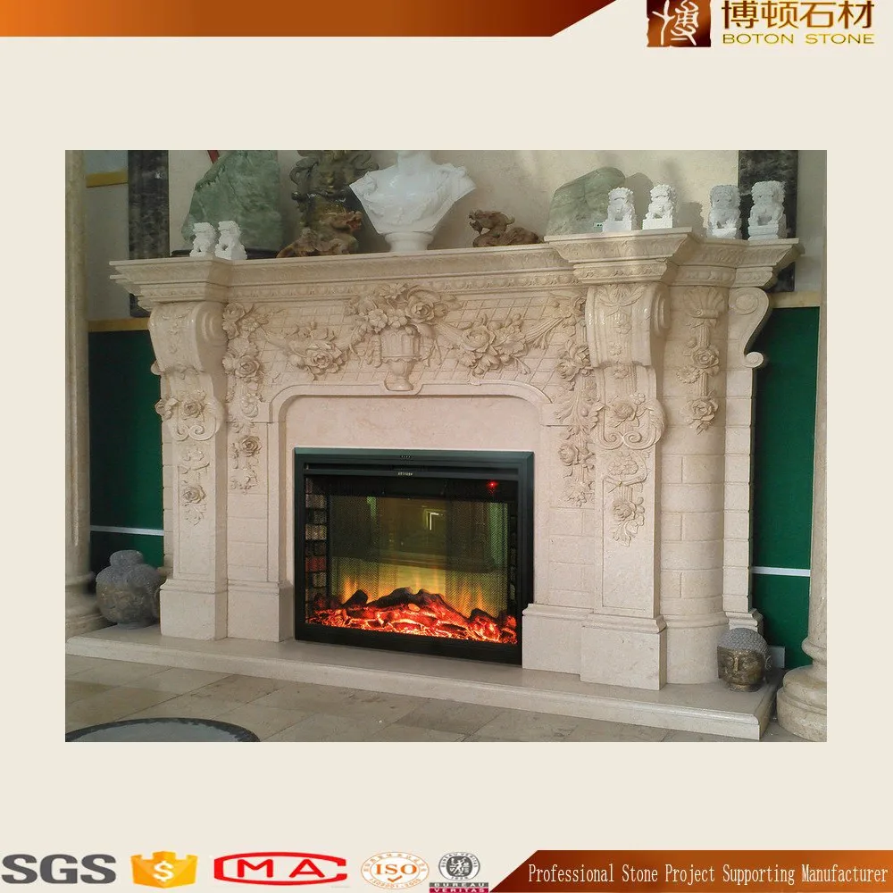 2017 Yunfu Boton Good Polished Natural Stone Man Made Fireplaces