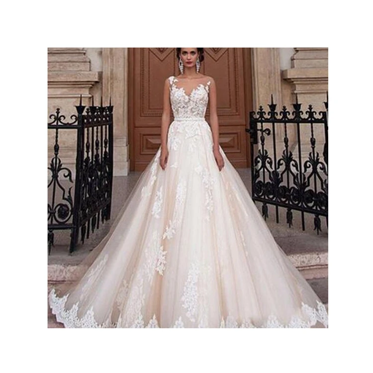 Luxury Style Dress Wedding Gown Court Train Satin Wedding Dress