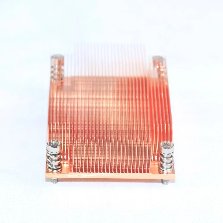 Customized passive copper extrusion rectangle extruded heatsink 1U