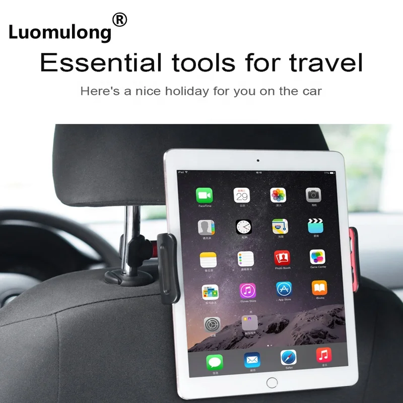 Portable 360 degree flexible rotation car headrest mount car tablet holder